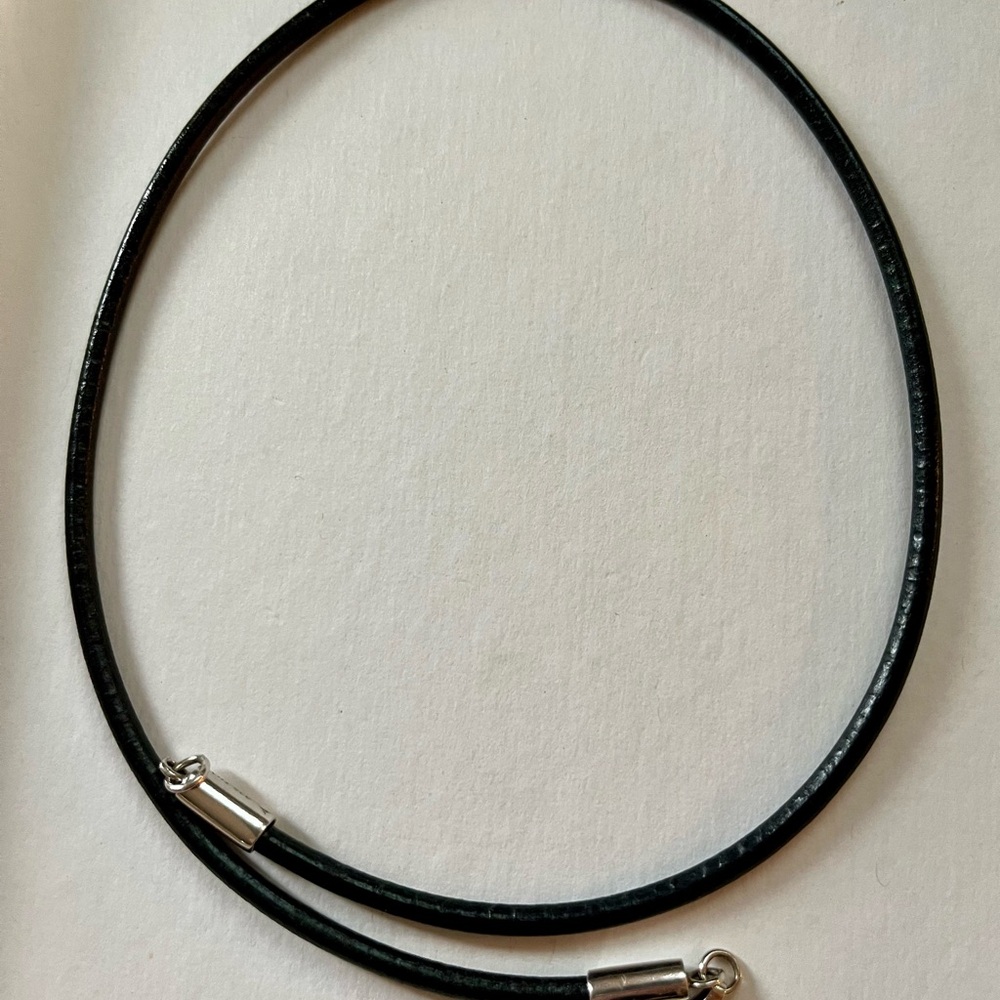 Silpada Designs 16 inch Black Leather Necklace with Sterling Silver Clasp